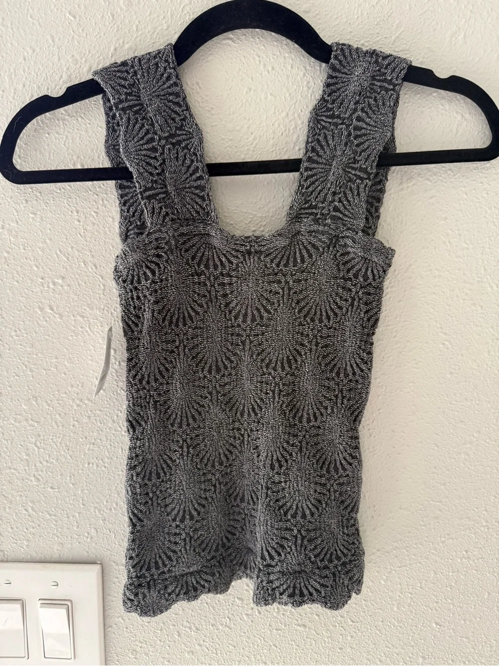 NWT Free people love letter cami in black/ grey.